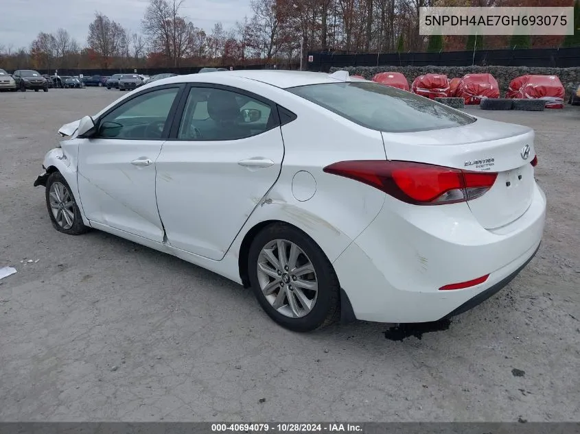 2016 Hyundai Elantra Se VIN: 5NPDH4AE7GH693075 Lot: 40694079