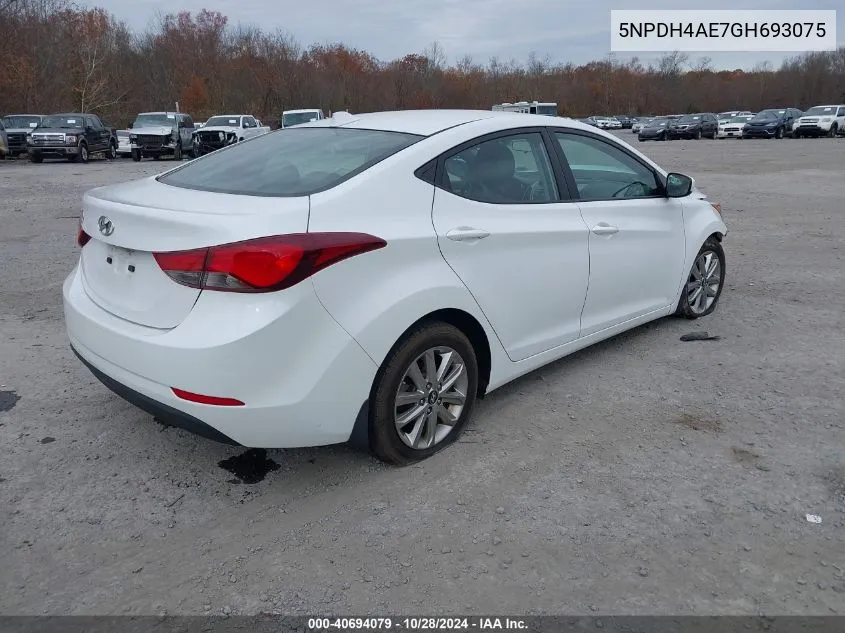 2016 Hyundai Elantra Se VIN: 5NPDH4AE7GH693075 Lot: 40694079