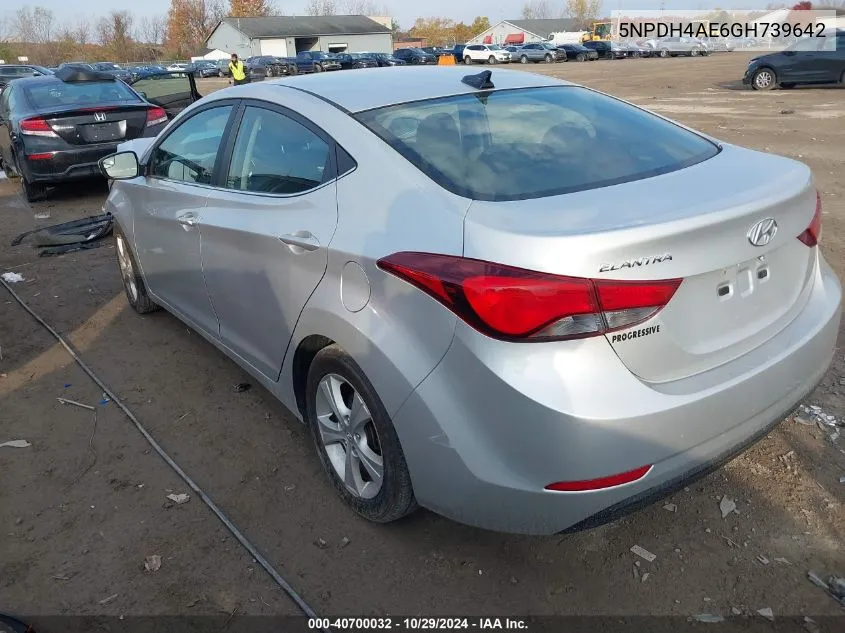 2016 Hyundai Elantra Value Edition VIN: 5NPDH4AE6GH739642 Lot: 40700032