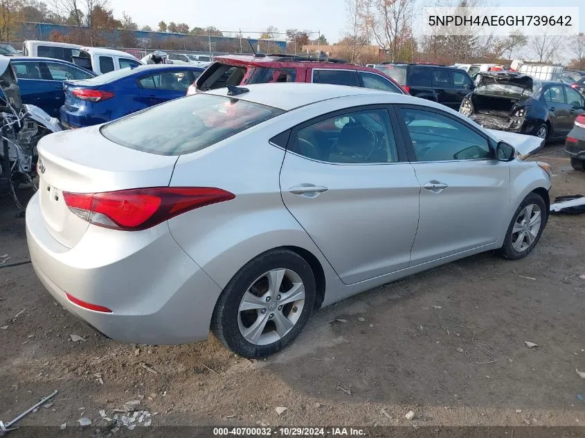 2016 Hyundai Elantra Value Edition VIN: 5NPDH4AE6GH739642 Lot: 40700032