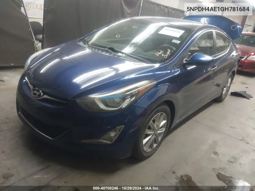 2016 Hyundai Elantra Se VIN: 5NPDH4AE1GH781684 Lot: 40708246