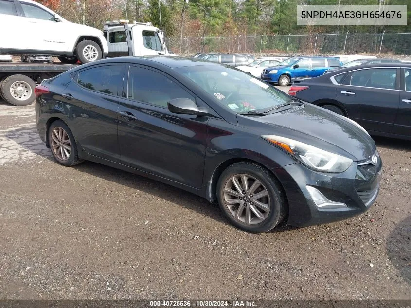 2016 Hyundai Elantra Se VIN: 5NPDH4AE3GH654676 Lot: 40725536