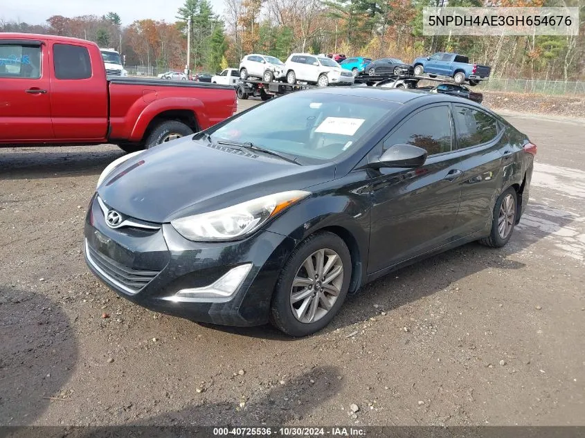 2016 Hyundai Elantra Se VIN: 5NPDH4AE3GH654676 Lot: 40725536