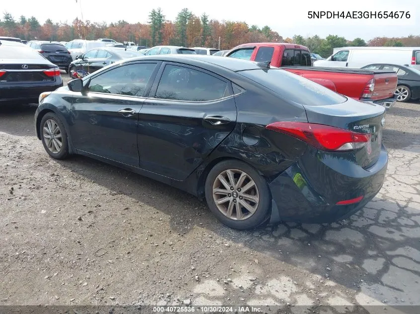 2016 Hyundai Elantra Se VIN: 5NPDH4AE3GH654676 Lot: 40725536