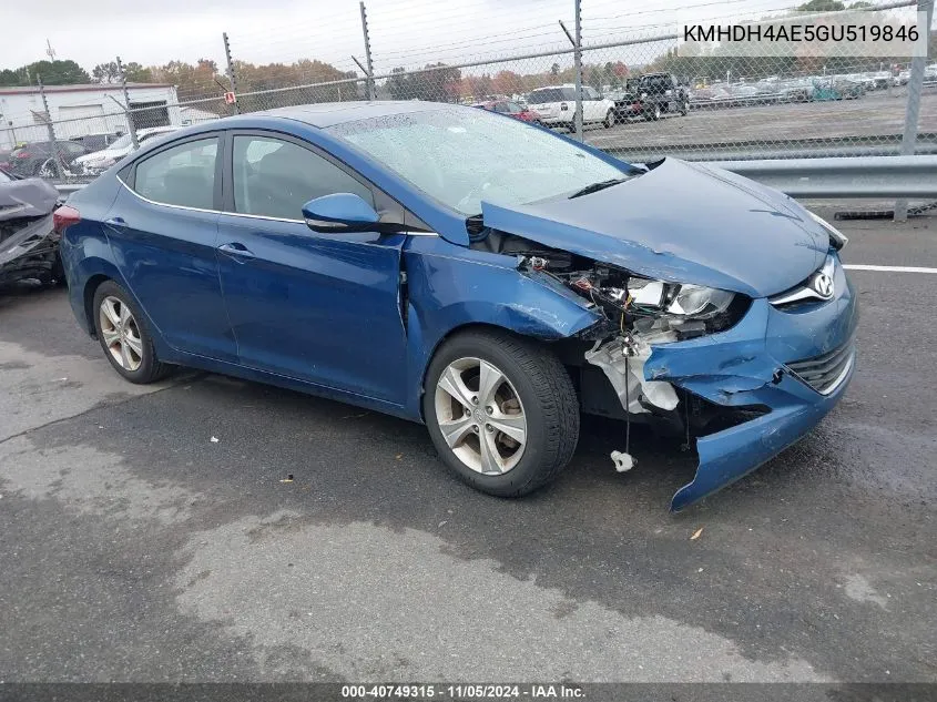 KMHDH4AE5GU519846 2016 Hyundai Elantra Value Edition