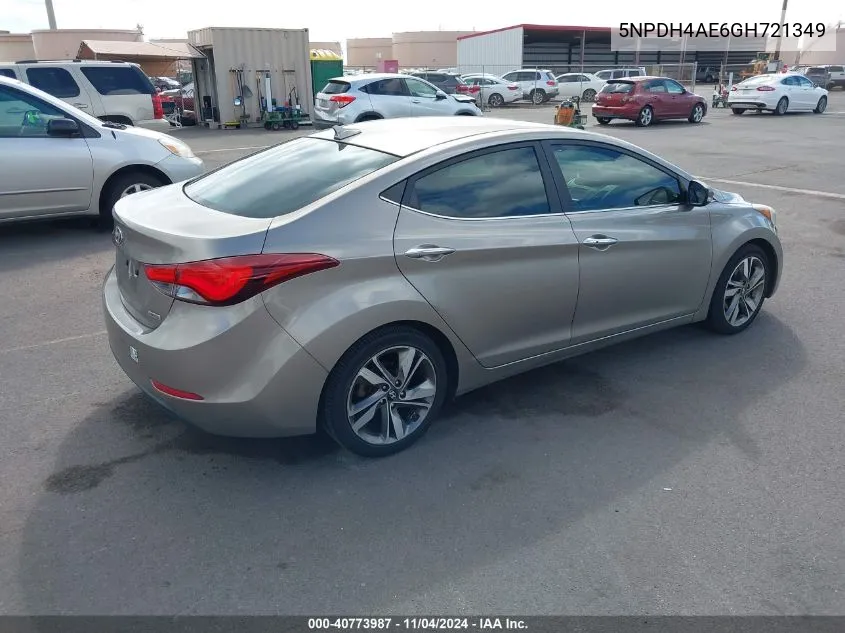 2016 Hyundai Elantra Limited VIN: 5NPDH4AE6GH721349 Lot: 40773987