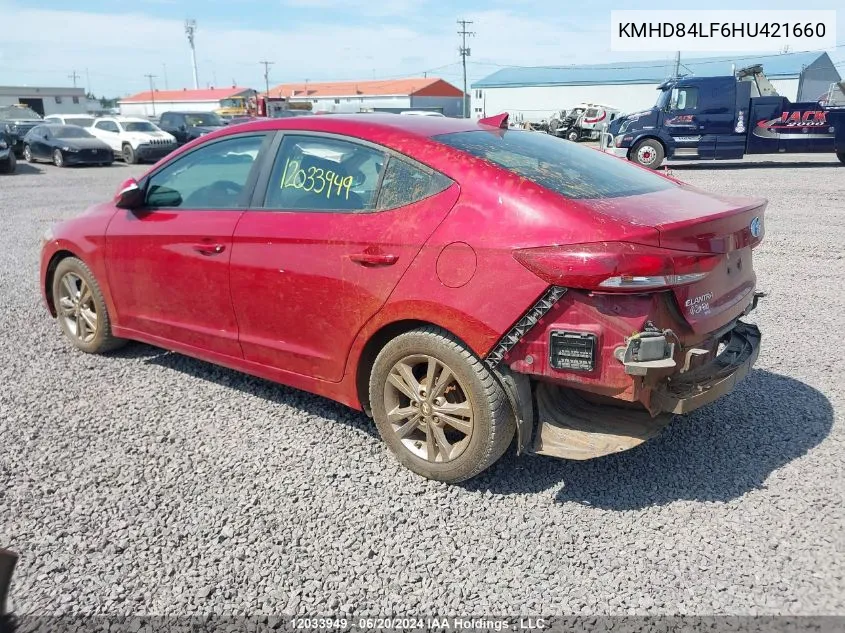 KMHD84LF6HU421660 2017 Hyundai Elantra