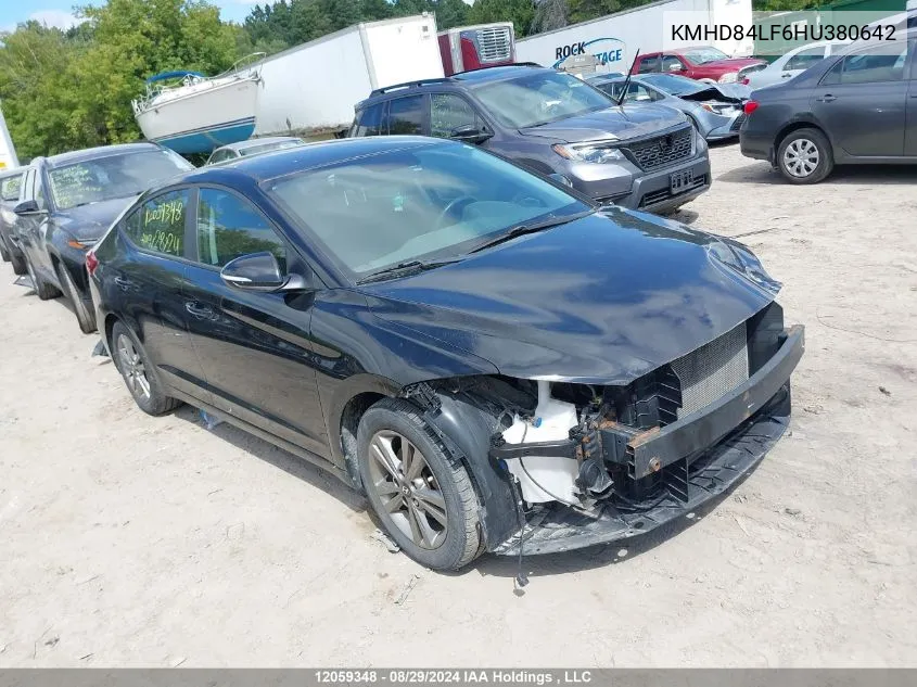 2017 Hyundai Elantra Gl VIN: KMHD84LF6HU380642 Lot: 12059348