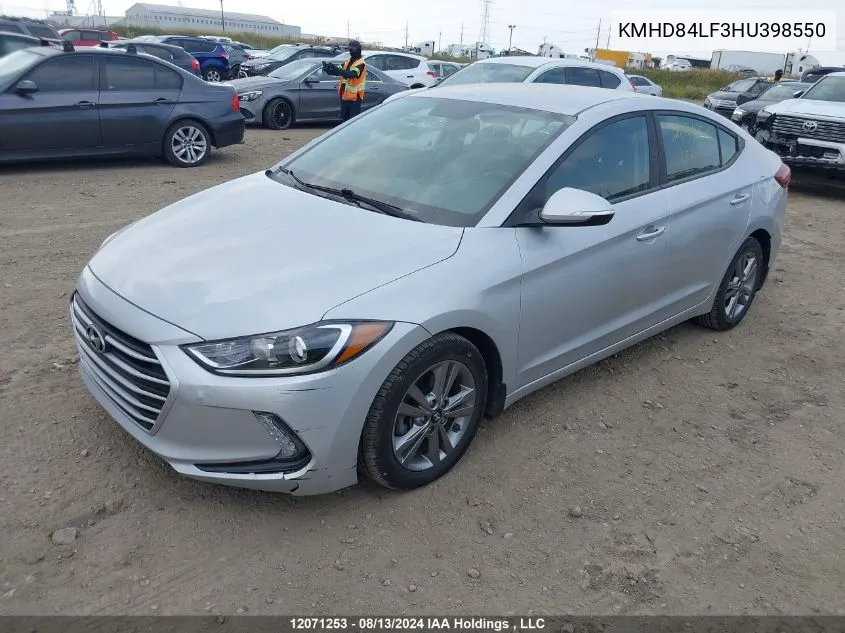 KMHD84LF3HU398550 2017 Hyundai Elantra Se/Value/Limited