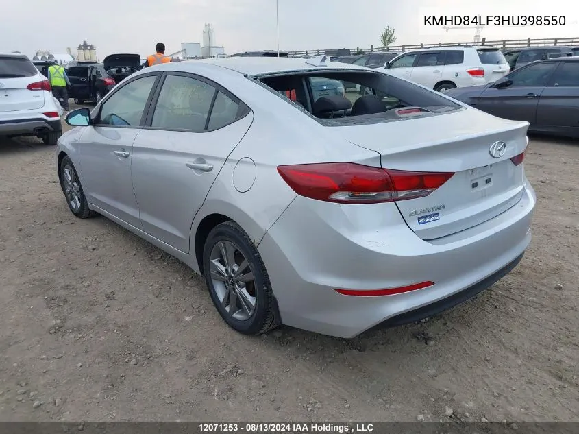 KMHD84LF3HU398550 2017 Hyundai Elantra Se/Value/Limited