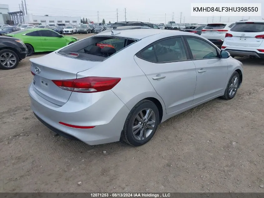 KMHD84LF3HU398550 2017 Hyundai Elantra Se/Value/Limited