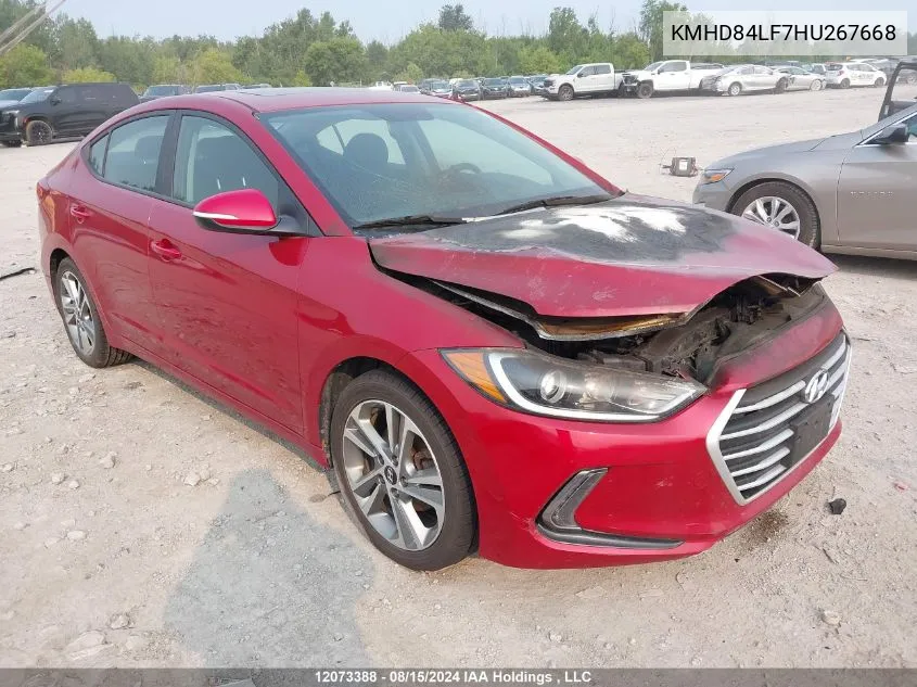 KMHD84LF7HU267668 2017 Hyundai Elantra Se/Value/Limited