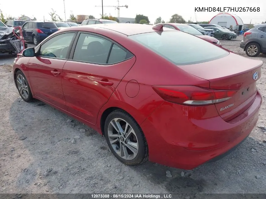 2017 Hyundai Elantra Se/Value/Limited VIN: KMHD84LF7HU267668 Lot: 12073388