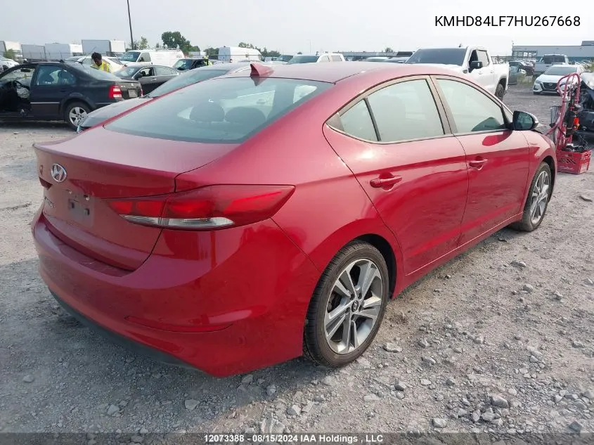 KMHD84LF7HU267668 2017 Hyundai Elantra Se/Value/Limited