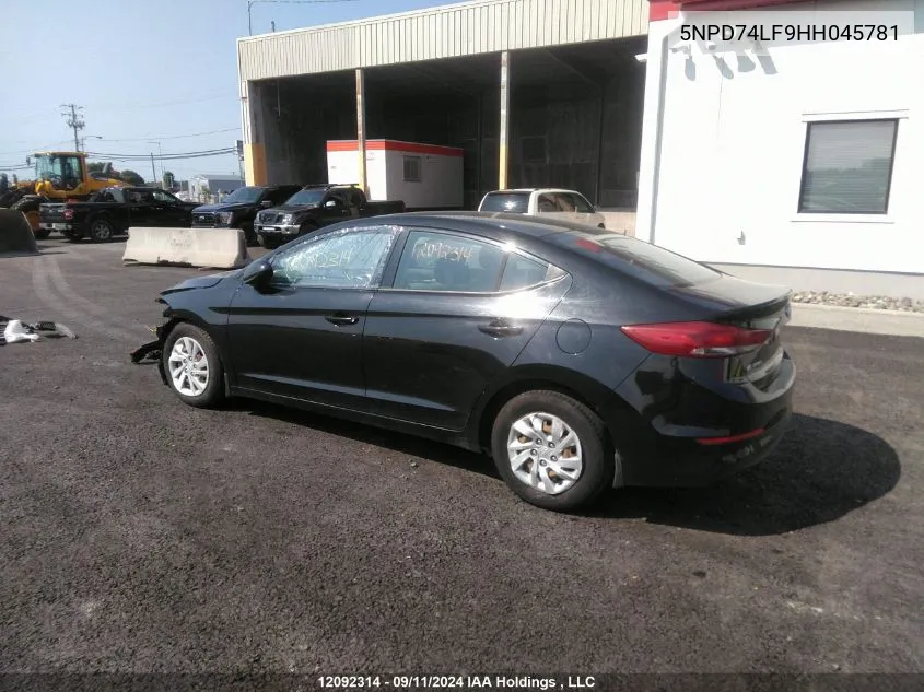 5NPD74LF9HH045781 2017 Hyundai Elantra Se