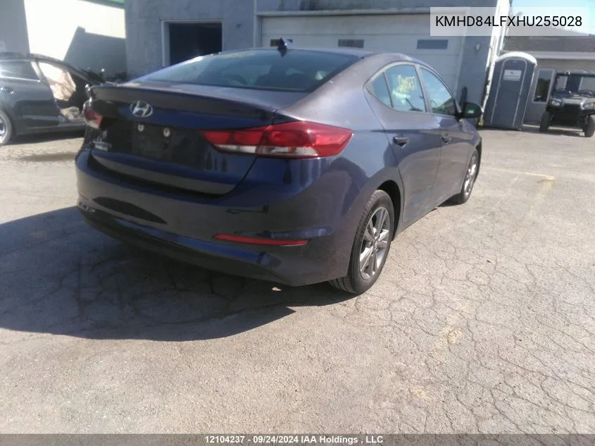 2017 Hyundai Elantra Gl VIN: KMHD84LFXHU255028 Lot: 12104237