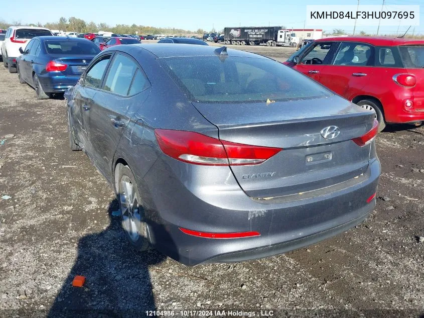 2017 Hyundai Elantra Se/Value/Limited VIN: KMHD84LF3HU097695 Lot: 12104986