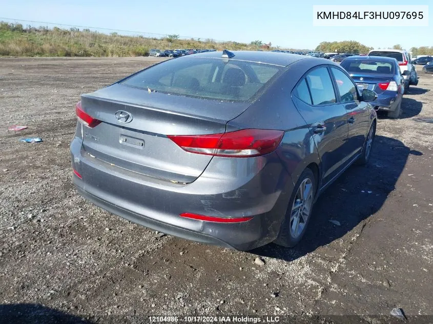 2017 Hyundai Elantra Se/Value/Limited VIN: KMHD84LF3HU097695 Lot: 12104986