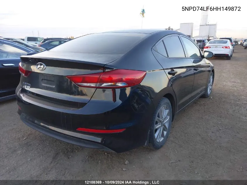 2017 Hyundai Elantra Se VIN: 5NPD74LF6HH149872 Lot: 12108369