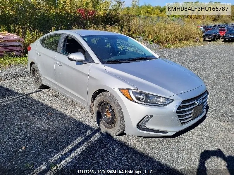 2017 Hyundai Elantra Se/Value/Limited VIN: KMHD84LF3HU166787 Lot: 12117235