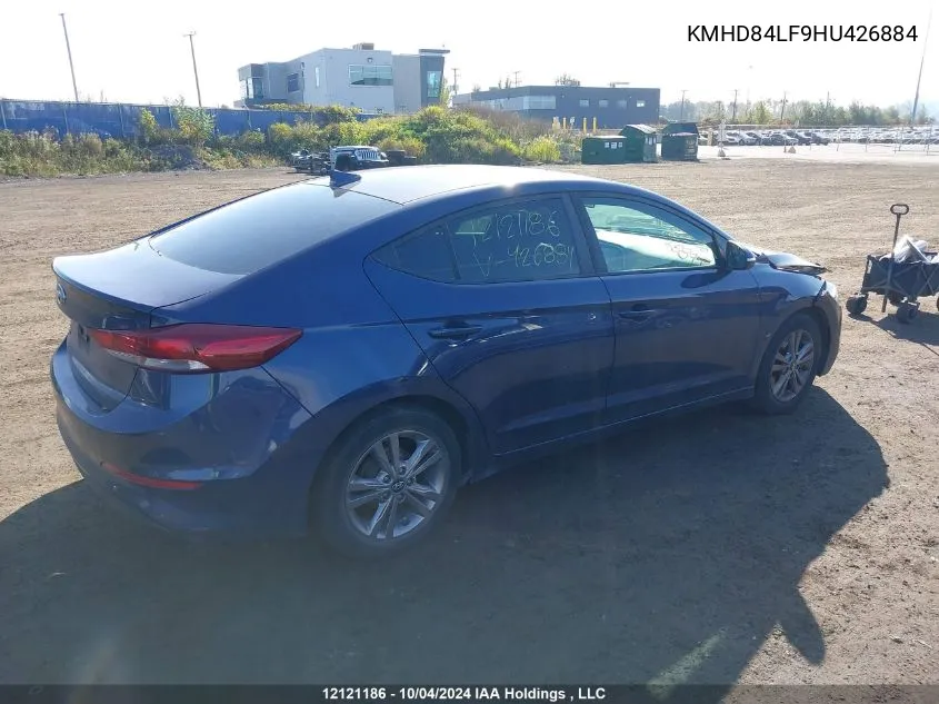 2017 Hyundai Elantra Se/Value/Limited VIN: KMHD84LF9HU426884 Lot: 12121186