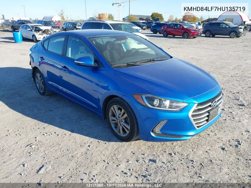 2017 Hyundai Elantra Se/Value/Limited VIN: KMHD84LF7HU135719 Lot: 12131260