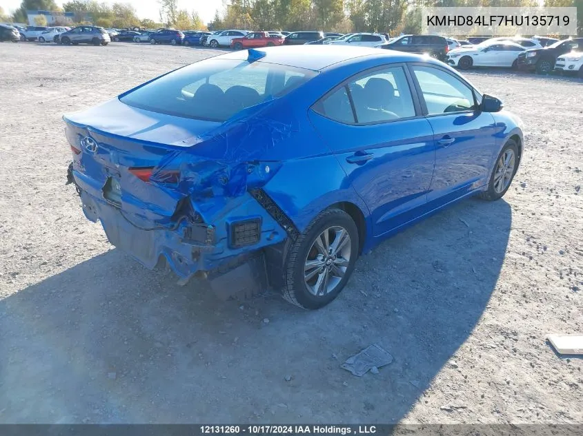 2017 Hyundai Elantra Se/Value/Limited VIN: KMHD84LF7HU135719 Lot: 12131260