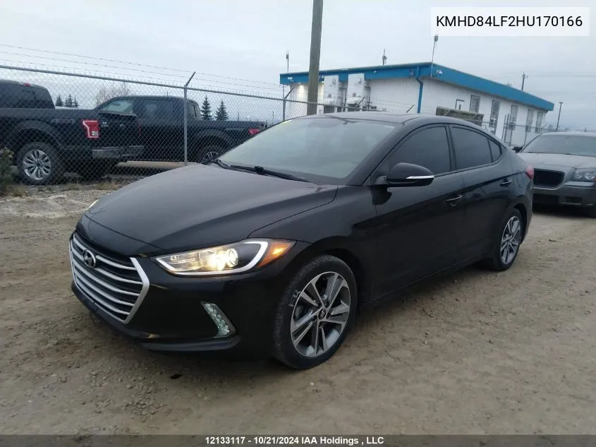 2017 Hyundai Elantra Se/Value/Limited VIN: KMHD84LF2HU170166 Lot: 12133117