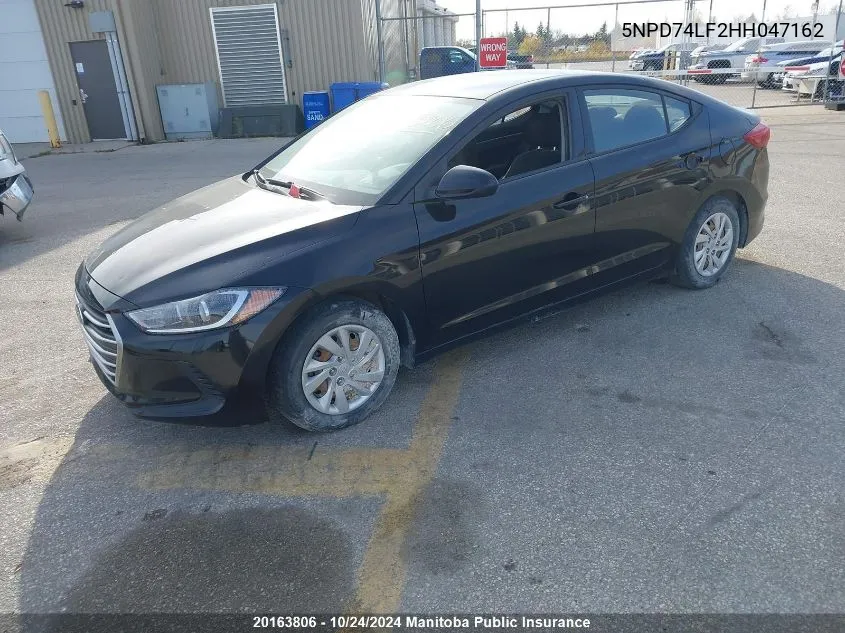 2017 Hyundai Elantra L VIN: 5NPD74LF2HH047162 Lot: 20163806