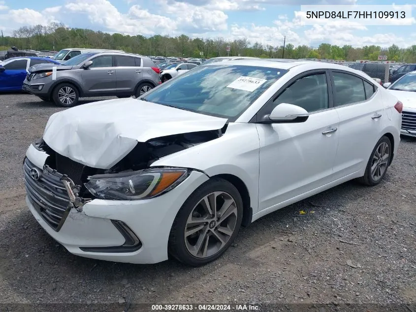 5NPD84LF7HH109913 2017 Hyundai Elantra Limited