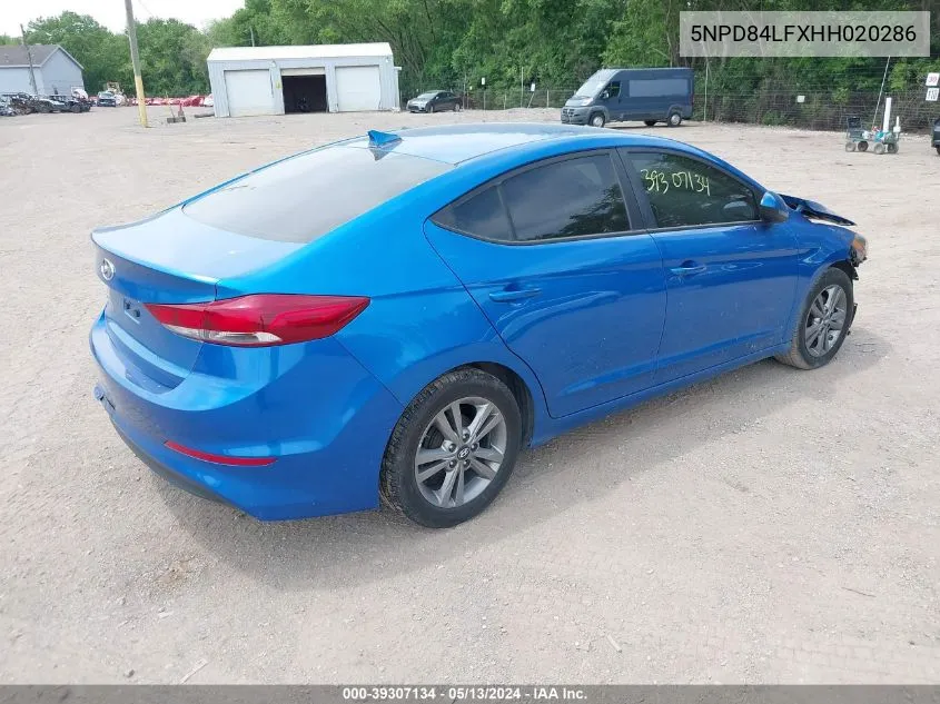 2017 Hyundai Elantra Se VIN: 5NPD84LFXHH020286 Lot: 39307134