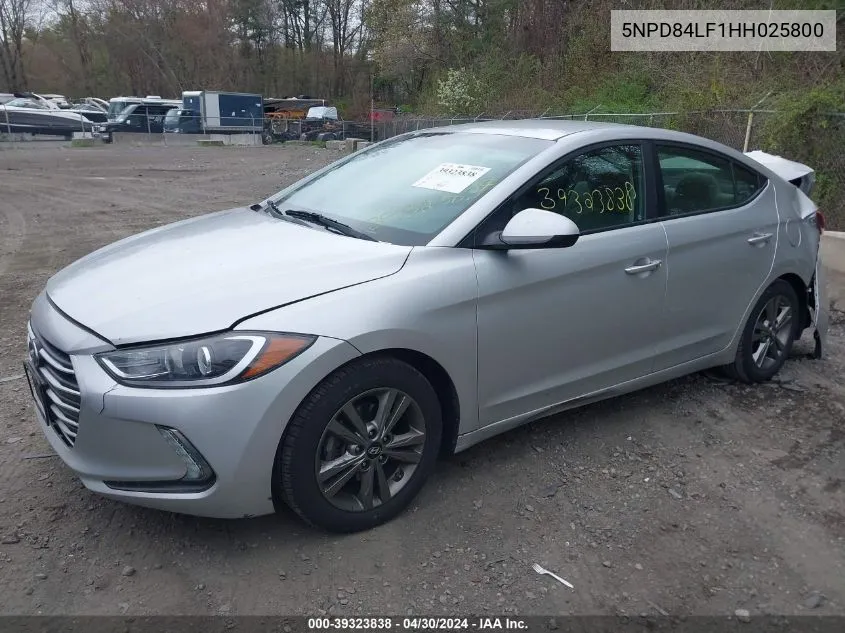 5NPD84LF1HH025800 2017 Hyundai Elantra Se