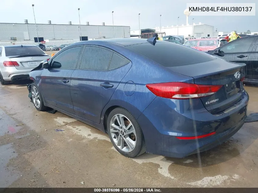 2017 Hyundai Elantra Gls VIN: KMHD84LF4HU380137 Lot: 39376096