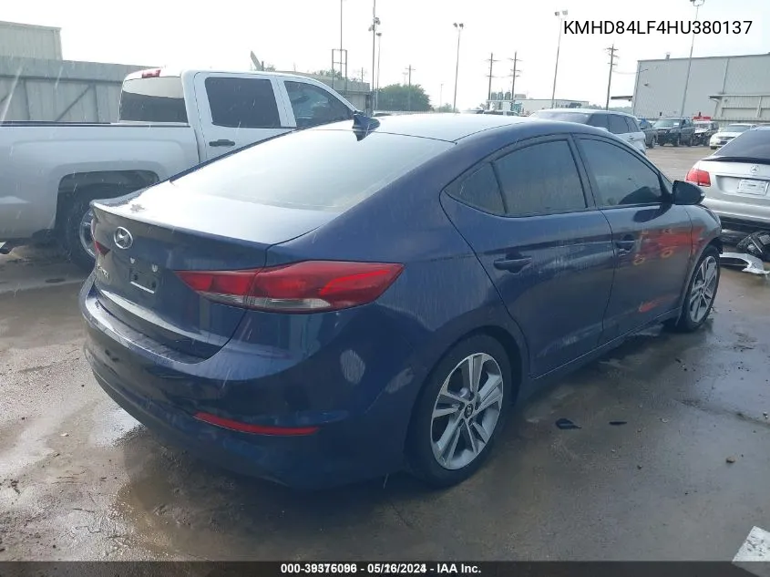 2017 Hyundai Elantra Gls VIN: KMHD84LF4HU380137 Lot: 39376096