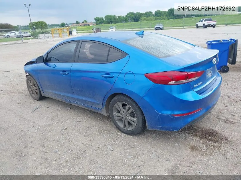 5NPD84LF2HH172692 2017 Hyundai Elantra Value Edition