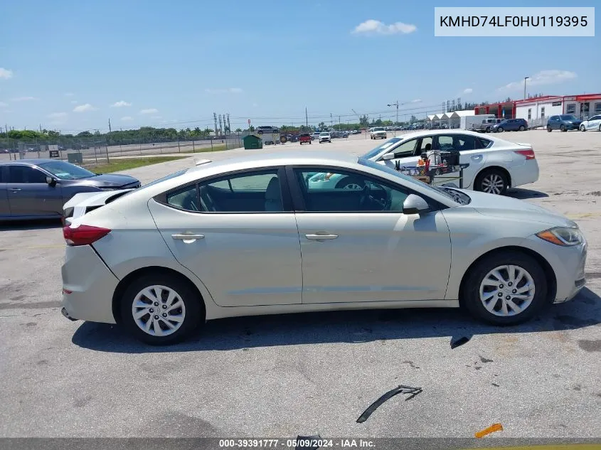 KMHD74LF0HU119395 2017 Hyundai Elantra Se