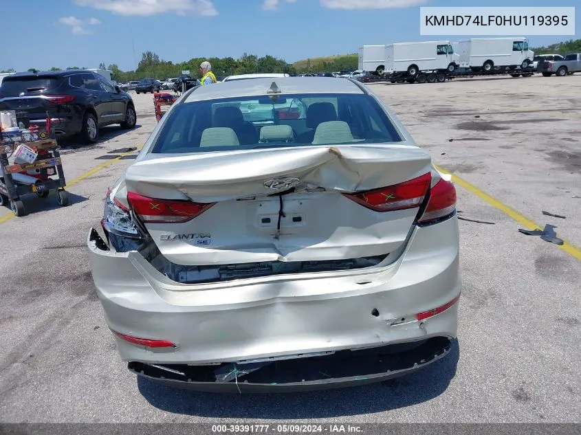 KMHD74LF0HU119395 2017 Hyundai Elantra Se