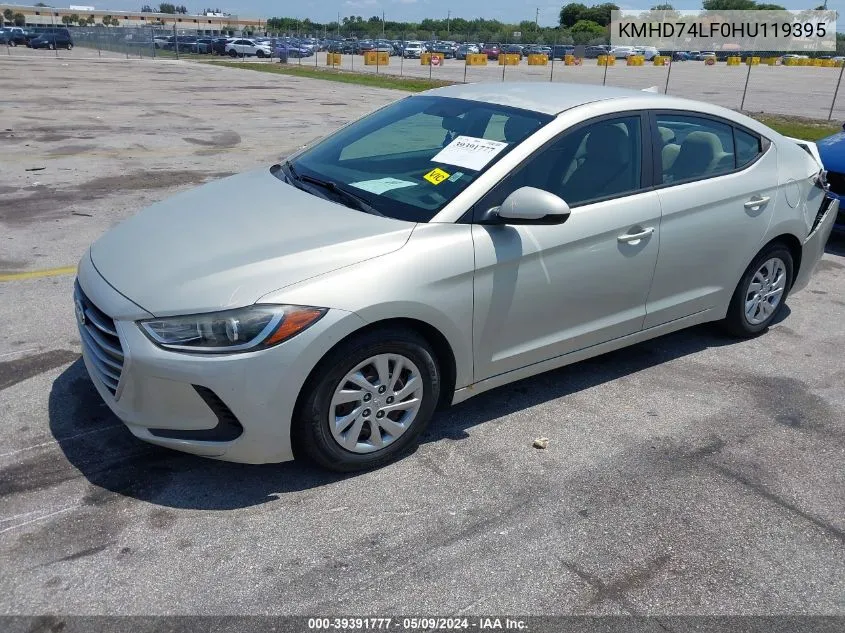 KMHD74LF0HU119395 2017 Hyundai Elantra Se