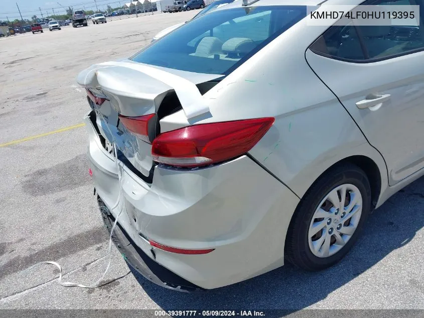 KMHD74LF0HU119395 2017 Hyundai Elantra Se