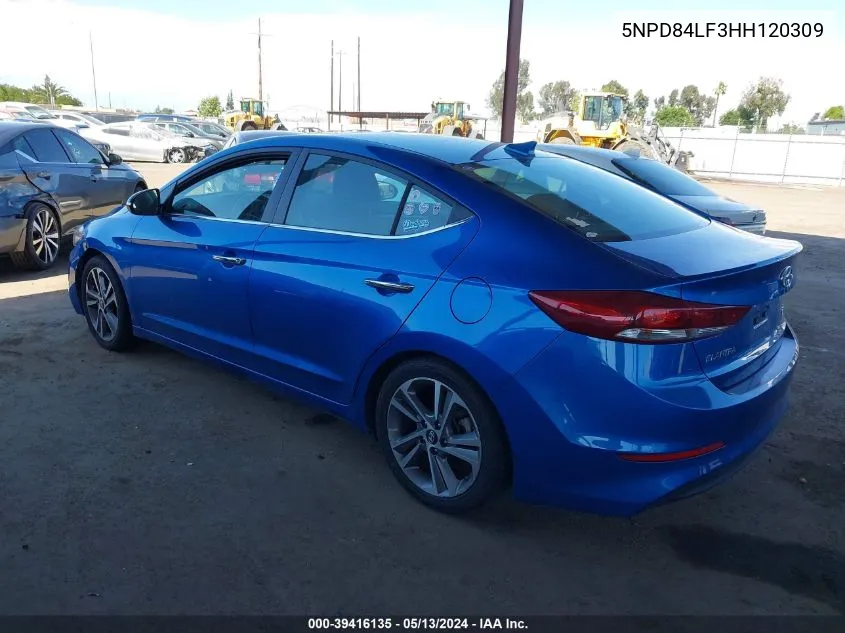 5NPD84LF3HH120309 2017 Hyundai Elantra Limited