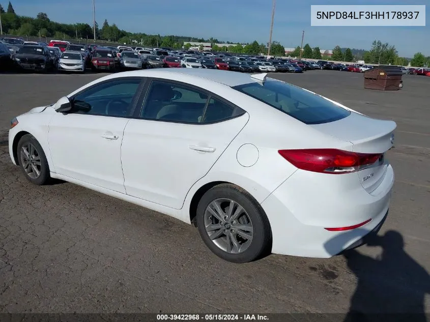 5NPD84LF3HH178937 2017 Hyundai Elantra Se