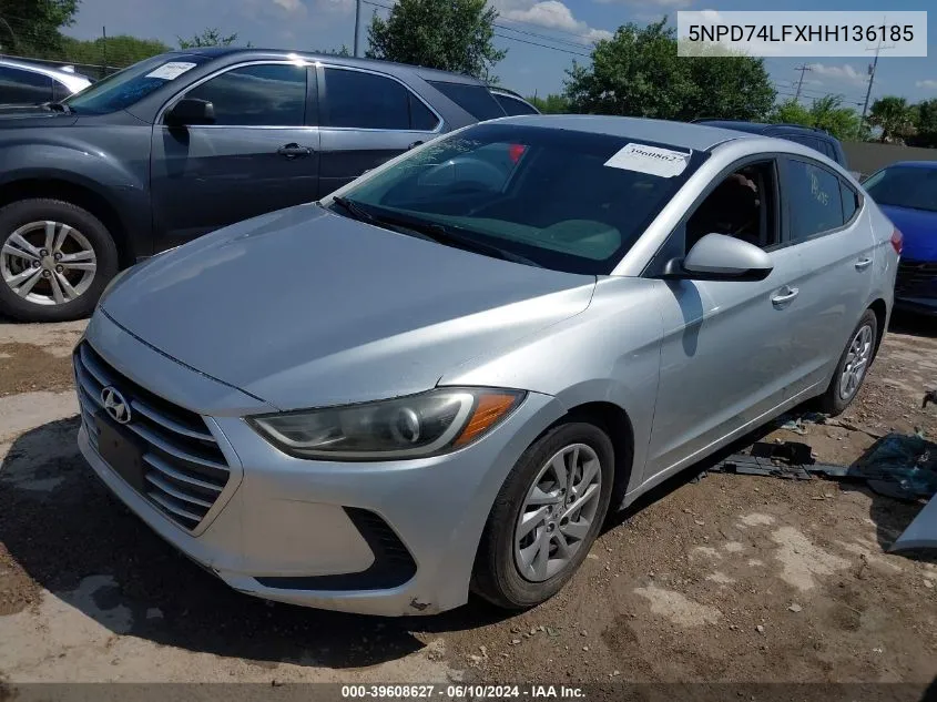 2017 Hyundai Elantra Se VIN: 5NPD74LFXHH136185 Lot: 39608627