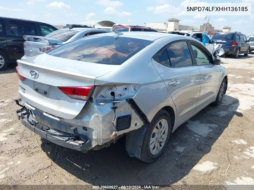 2017 Hyundai Elantra Se VIN: 5NPD74LFXHH136185 Lot: 39608627