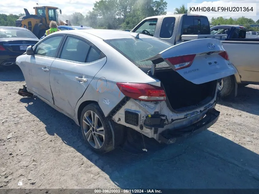 2017 Hyundai Elantra Limited VIN: KMHD84LF9HU201364 Lot: 40737560