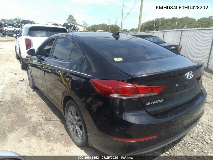 KMHD84LF0HU428202 2017 Hyundai Elantra Se