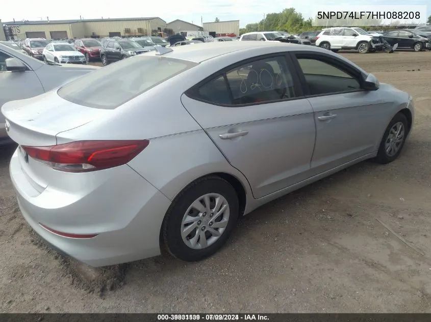 2017 Hyundai Elantra Se VIN: 5NPD74LF7HH088208 Lot: 39831139