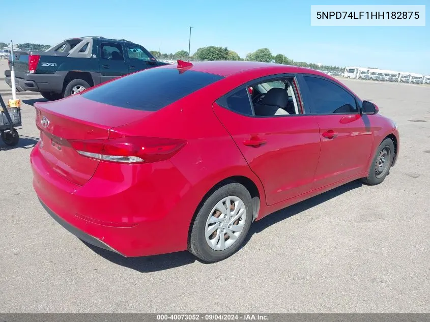 2017 Hyundai Elantra Se VIN: 5NPD74LF1HH182875 Lot: 40073052