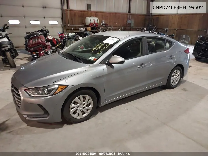 2017 Hyundai Elantra Se VIN: 5NPD74LF3HH199502 Lot: 40221504