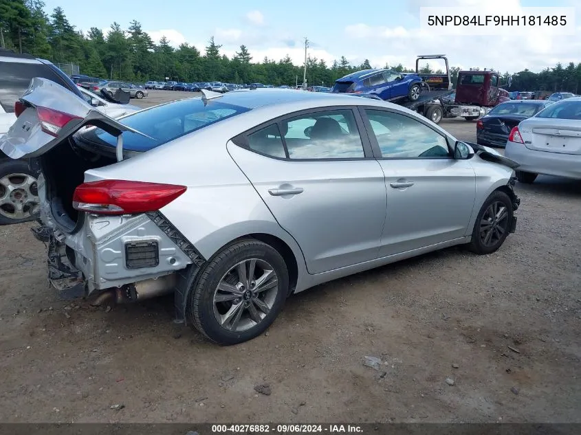 2017 Hyundai Elantra Se VIN: 5NPD84LF9HH181485 Lot: 40276882