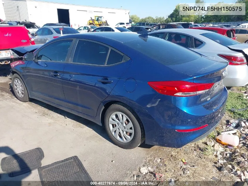 5NPD74LF5HH150575 2017 Hyundai Elantra Se